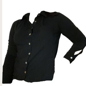 Women’s A New Day, Soft,Black,Button Down Top - XS